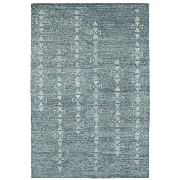 Mercury Row Aracely Hand Woven Ice Blue/Light Blue Area Rug Wayfair